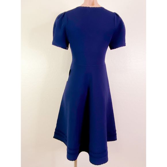 RACHEL PARCELL Navy Puffy Scallop Sweater Dress S - Picture 7 of 12